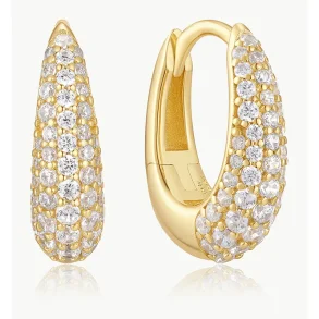 ANIA HAIE GOLD PAVE DOME HOOP EARRINGS E078-10G