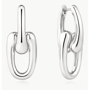 ANIA HAIE SILVER SCULPTURAL INTERLOCKING HOOP EARRINGS E078-15H