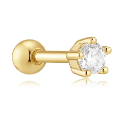 ANIA HAIE GOLD FIVE-PRONG SPARKLE BARBELL EARRING E079-03G