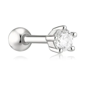 ANIA HAIE SILVER FIVE-PRONG SPARKLE BARBELL EARRING E079-03H