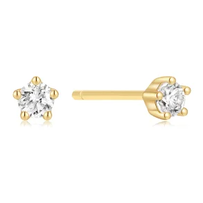ANIA HAIE GOLD MINI FIVE-PRONG SPARKLE STUD EARRINGS E079-04G