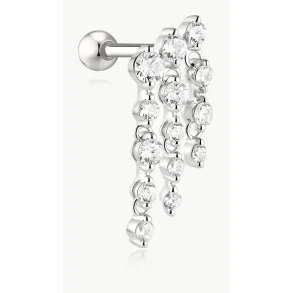 ANIA HAIE SILVER TRIPLE FRINGE BARBELL EARRING E079-05H