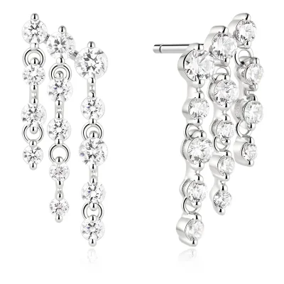 ANIA HAIES SILVER TRIPLE FRINGE STUD EARRINGS E079-06H