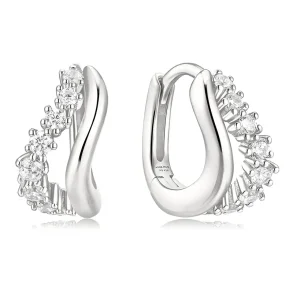 ANIA HAIE SILVER DUET WAVE HOOP EARRINGS E079-10H