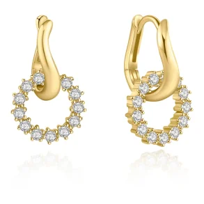ANIA HAIE GOLD PAVE INTERLOCKED HOOP EARRINGS E079-12G