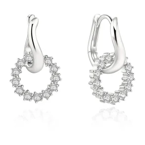 ANIA HAIE SILVER PAVE INTERLOCKED HOOP EARRINGS E079-12H