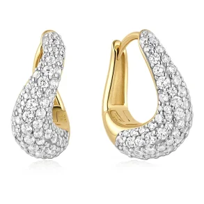 ANIA HAIE GOLD PAVE WAVE HOOP EARRINGS E079-13G