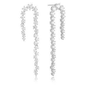 ANIA HAIE SILVER SPARKLING ZIG-ZAG DROP STUD EARRINGS E079-16H