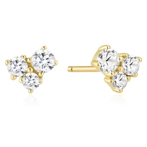 ANIA HAIE GOLD GRADUATED TRINITY STUD EARRINGS E080-03G