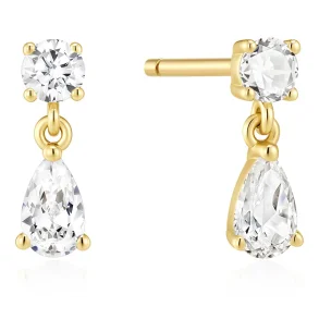 ANIA HAIE GOLD TEARDROP & ROUND STUD EARRINGS E080-07G