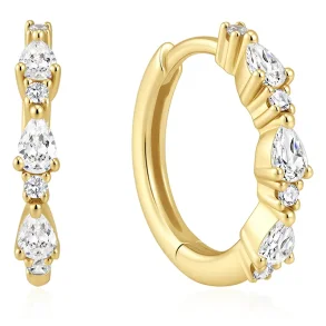 ANIA HAIE GOLD TEARDROP TRIO HOOP EARRINGS E080-10G