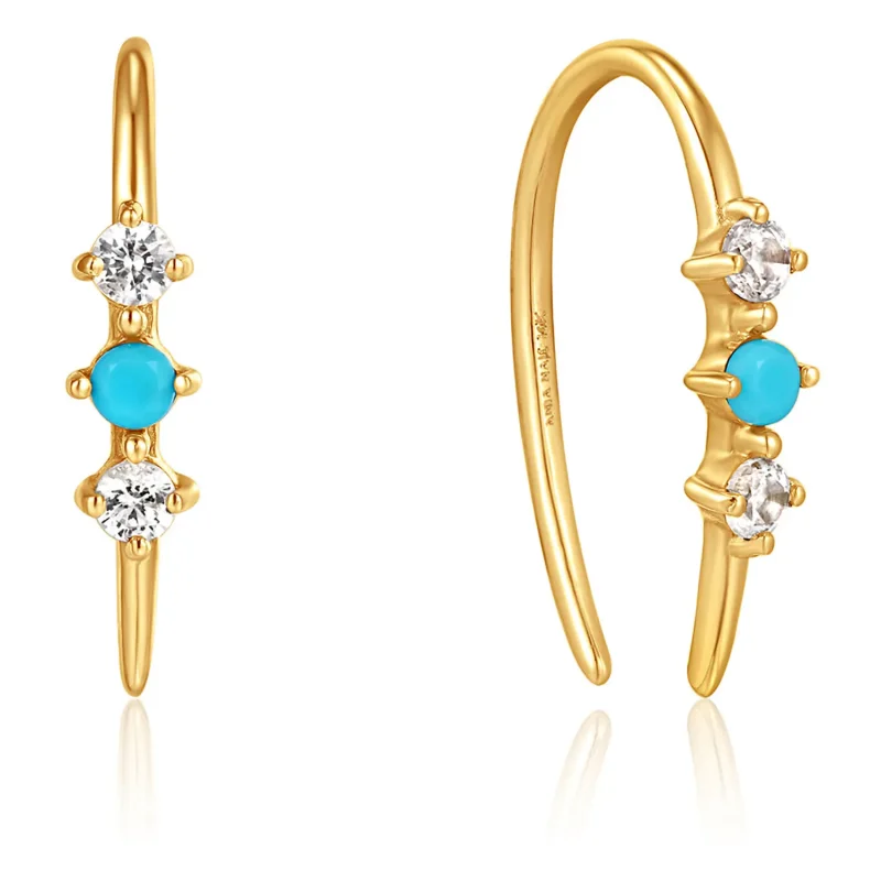 ANIA HAIE 14 KT GOLD HOOK EARRINGS EAU001-12YG