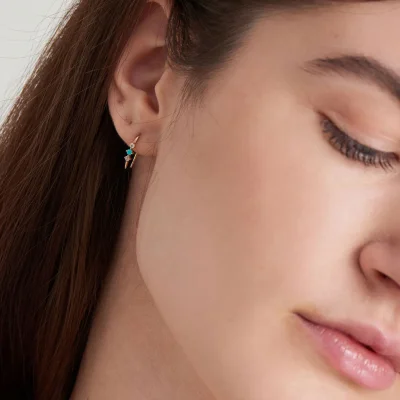 ANIA HAIE 14 KT GOLD HOOK EARRINGS EAU001-12YG