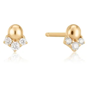 ANIA HAIE 14 KT STUD EARRINGS LAB GROWN DIAMOND EAU009-01YG