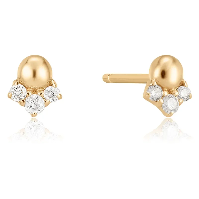 ANIA HAIE 14 KT STUD EARRINGS LAB GROWN DIAMOND EAU009-01YG