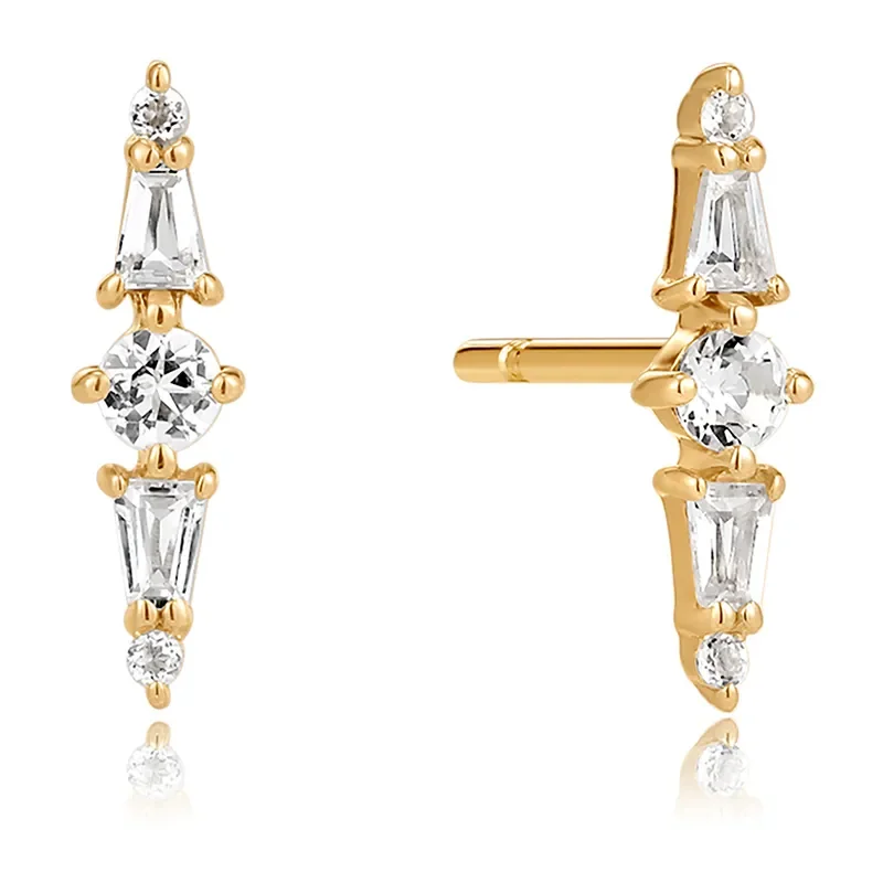 ANIA HAIE 14 KT STUD EARRINGS WHITE SAPPHIRE EAU009-04YG