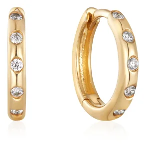 ANIA HAIE 14 KT HOOP EARRINGS LAB GROWN DIAMOND EAU009-10YG