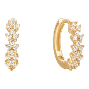 ANIA HAIE 14 KT HOOP EARRINGS NATURAL DIAMOND HUGGIE EAU009-12YG