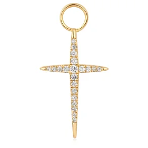 ANIA HAIE EARRING CHARM CROSS EC048-14G