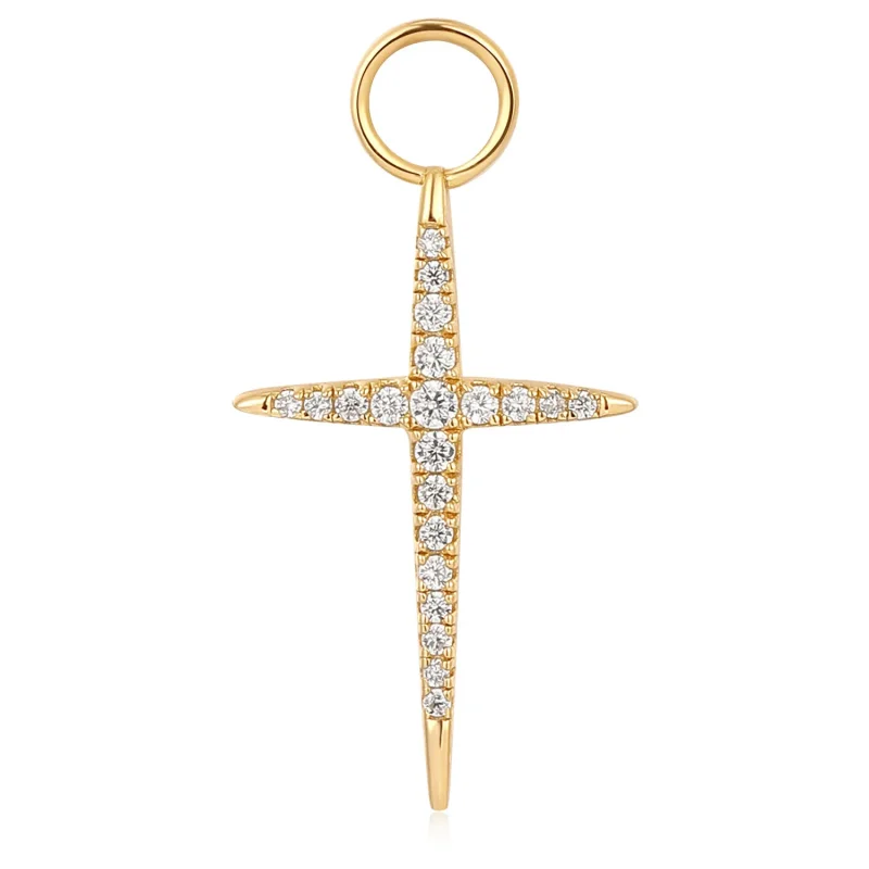 ANIA HAIE EARRING CHARM CROSS EC048-14G