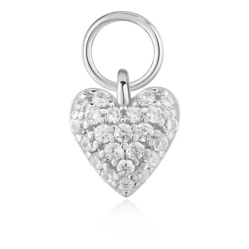 ANIA HAIE SILVER HEART PAVE EARRINGS CHARM EC060-05H