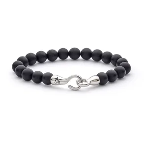 AL ONYX MATTE WITH HOOK CLASP 8MM BRACELET F00060