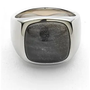 ALEXANDER LYNGGAARD SIGNET RING SILVER OBSIDIAN H10080