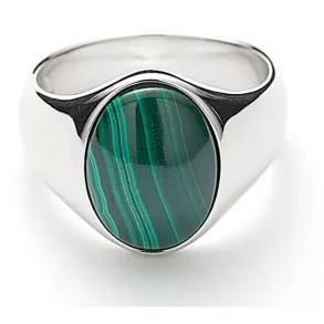 ALEXANDER LYNGGAARD OVAL SIGNET RING MALACHITE H30091