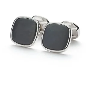 ALEXANDER LYNGGAARD CUFFLINKS SQUARE ONYX MATTE H31101