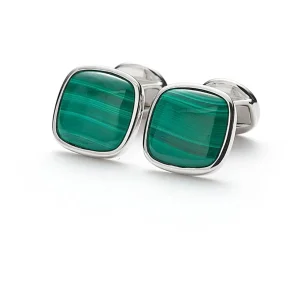 ALEXANDER LYNGGAARD CUFFLINKS SQUARE MALACHITE H31106