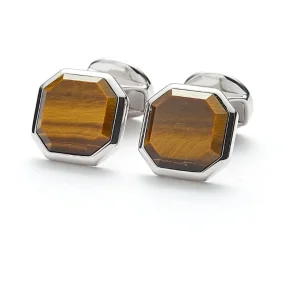 ALEXANDER LYNGGAARD CUFFLINKS SQUARE FACET TIGER EYE H31303