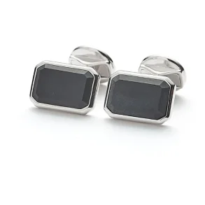 ALEXANDER LYNGGAARD CUFFLINKS RECTANGLE ONYX MATTE H31401