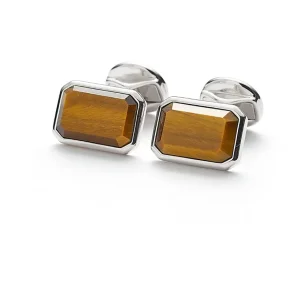 ALEXANDER LYNGGAARD CUFFLINKS RECTANGLE TIGER EYE H31403