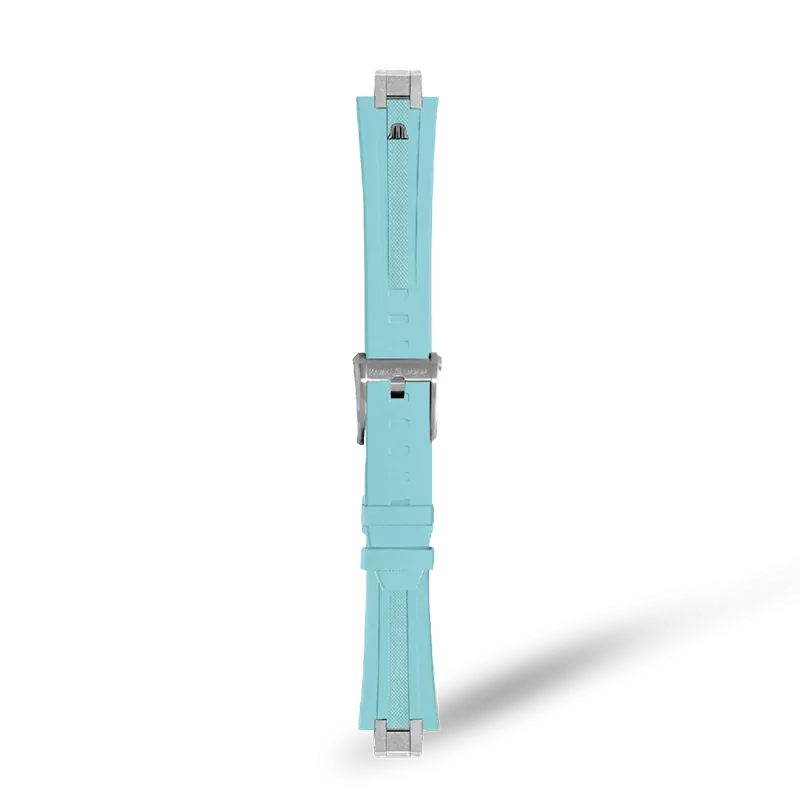 LIGHT BLUE RUBBER FOR AI1108, AI6007 & AI6057 WITH STAINLESS STEEL END-PIECE & PIN BUCKLE