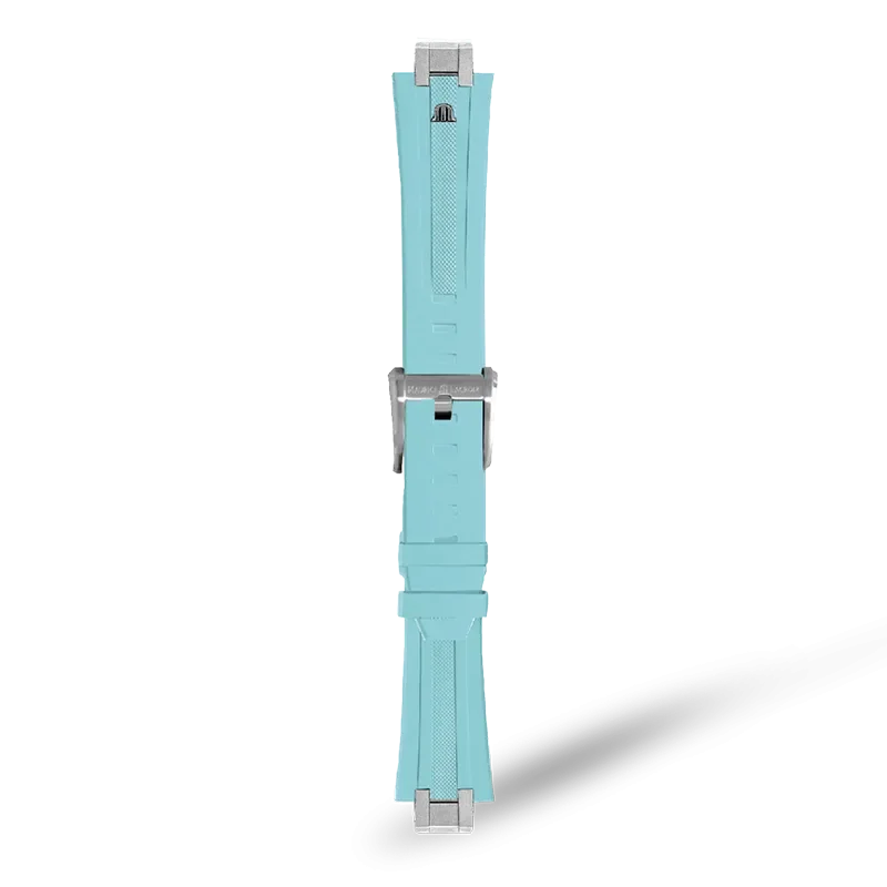 LIGHT BLUE RUBBER FOR AI1118, AI6008, AI6058 & AI6158 WITH STAINLESS STEEL END-PIECE & PIN BUCKLE