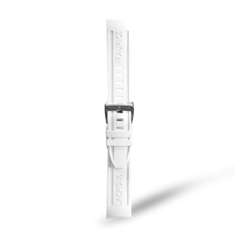 WHITE RUBBER FOR PT6248 WITH STAINLESS STEEL END-PIECE & PIN BUCKLE