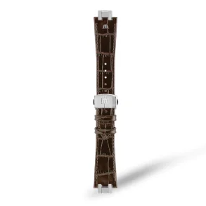 BROWN CALF LEATHER FOR AI1118, AI6008, AI6058 & AI6158 WITH STAINLESS STEEL END-PIECE & FOLDING CLAS