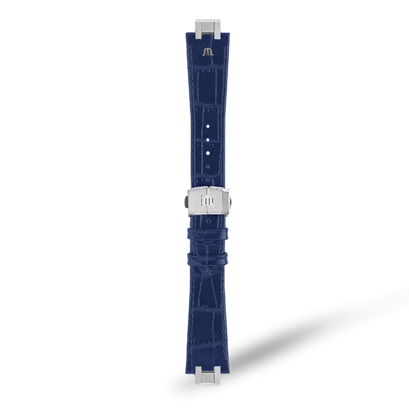 BLUE CALF LEATHER FOR AI1118, AI6008, AI6058 & AI6158 WITH STAINLESS STEEL END-PIECE & FOLDING CLASP