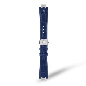 BLUE CALF LEATHER FOR AI6038 & AI6088 WITH STAINLESS STEEL END-PIECE & FOLDING CLASP