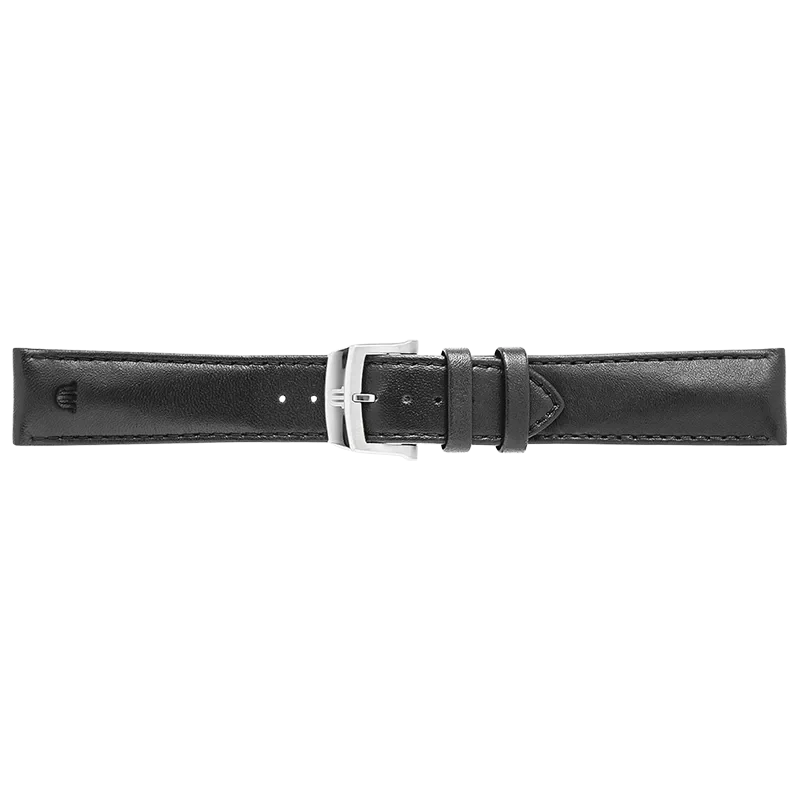 BLACK CALF LEATHER FOR 751007, 756007 & 756008 WITH STAINLESS STEEL PIN BUCKLE