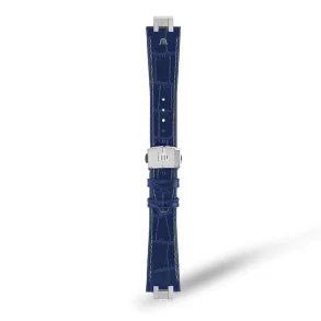 BLUE CALF LEATHER FOR AI1108, AI6007 & AI6057 WITH STAINLESS STEEL END-PIECE & FOLDING CLASP