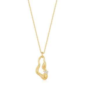 ANIA HAIE NECKLACE TWISTED WAVE DROP N050-01G