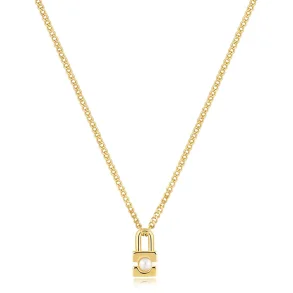 ANIA HAIE NECKLACE PEARL PADLOCK N054-02G