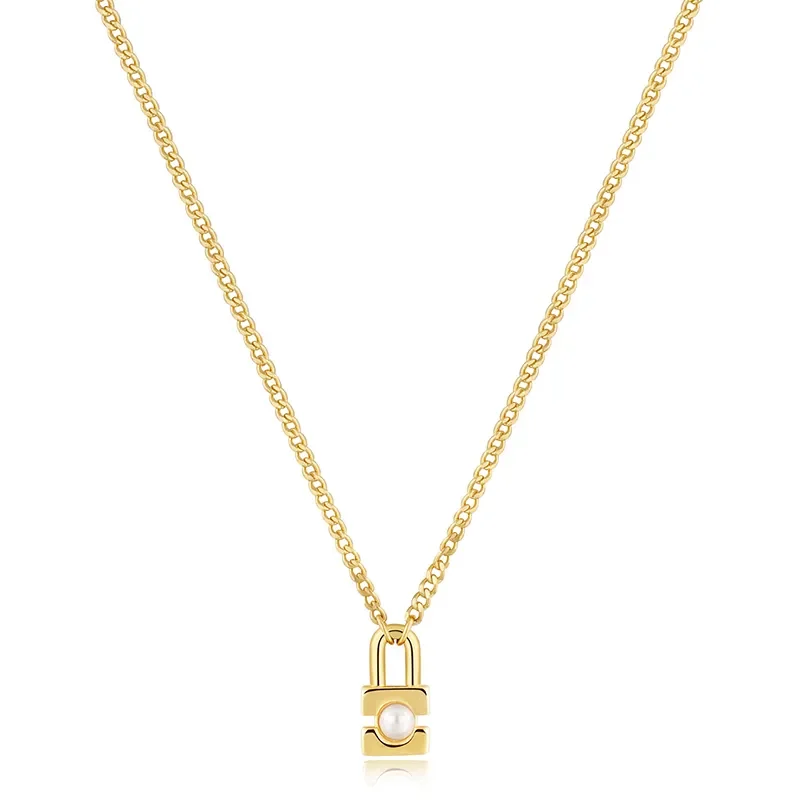 ANIA HAIE NECKLACE PEARL PADLOCK N054-02G
