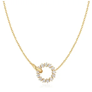 ANIA HAIE INTERLINKED CIRCLES PAVE NECKLACE N056-01G
