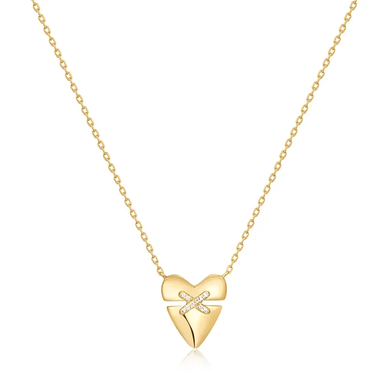 ANIA HAIE HEART KISS PAVE NECKLACE  N057-02G