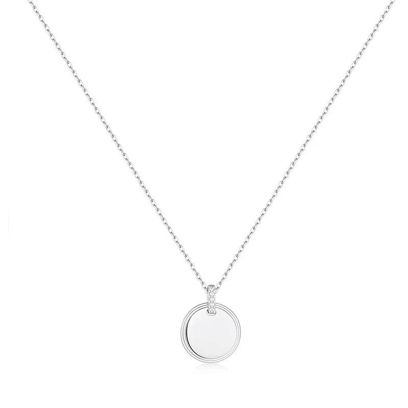 ANIA HAIE SILVER DISC PENDANT NECKLACE N058-01H