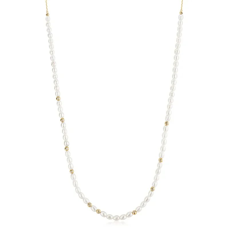 ANIA HAIE FRESHWATER PEARL AND CUBIC ZIRCONIA NECKLACE N058-06G