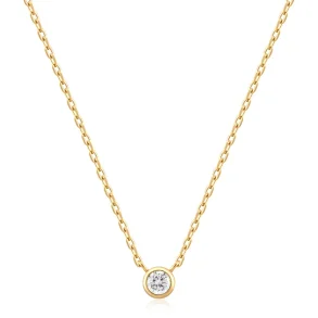 ANIA HAIE ROUND SOLITAIRE CUBIC ZIRCONIA NECKLACE N059-01G