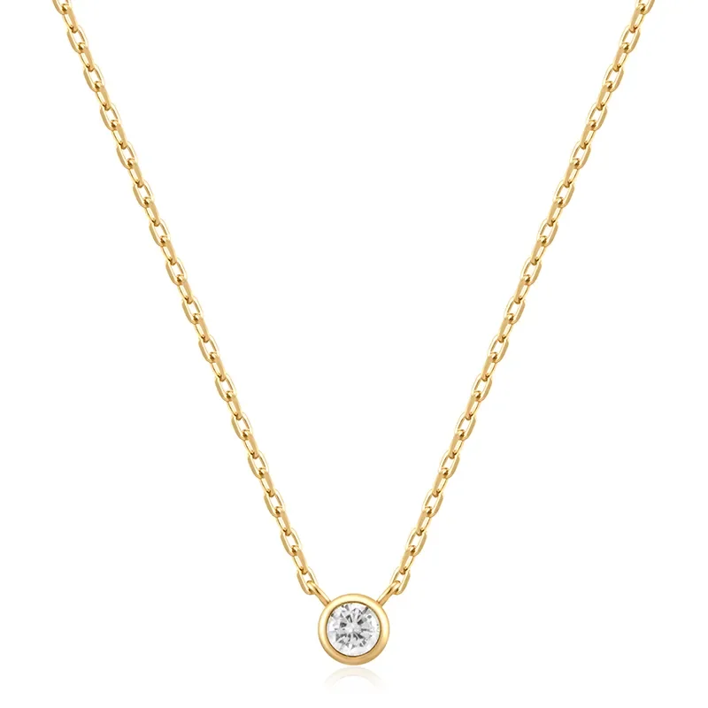 ANIA HAIE ROUND SOLITAIRE CUBIC ZIRCONIA NECKLACE N059-01G